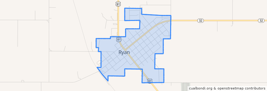 Mapa de ubicacion de Ryan.