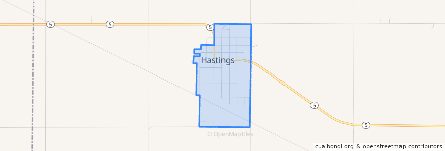 Mapa de ubicacion de Hastings.