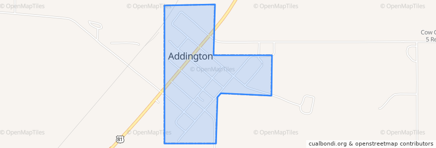 Mapa de ubicacion de Addington.