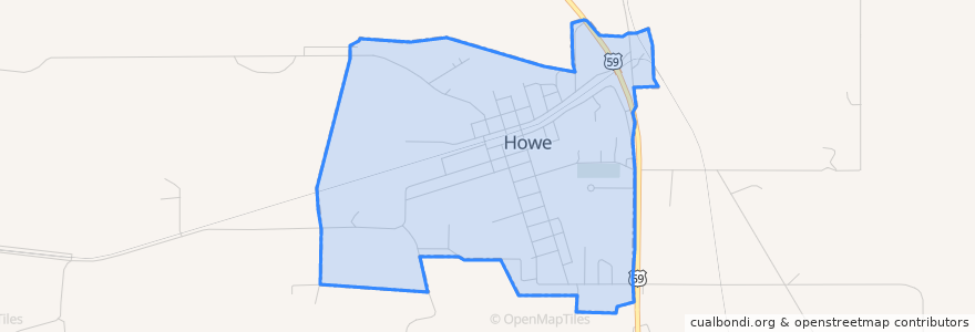 Mapa de ubicacion de Howe.
