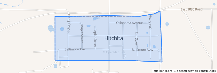 Mapa de ubicacion de Hitchita.