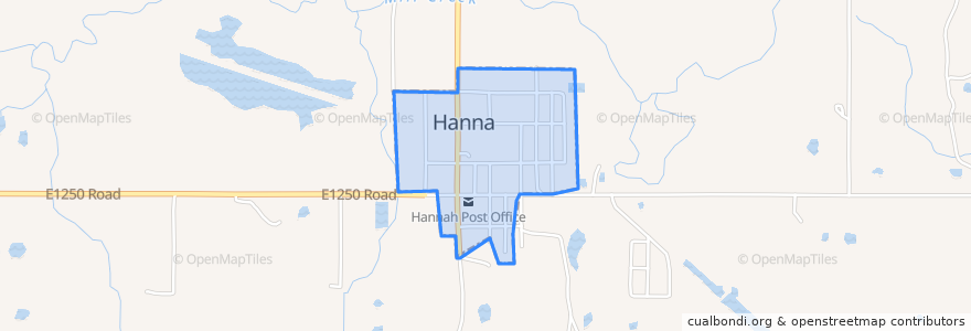 Mapa de ubicacion de Hanna.