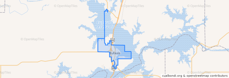 Mapa de ubicacion de Eufaula.