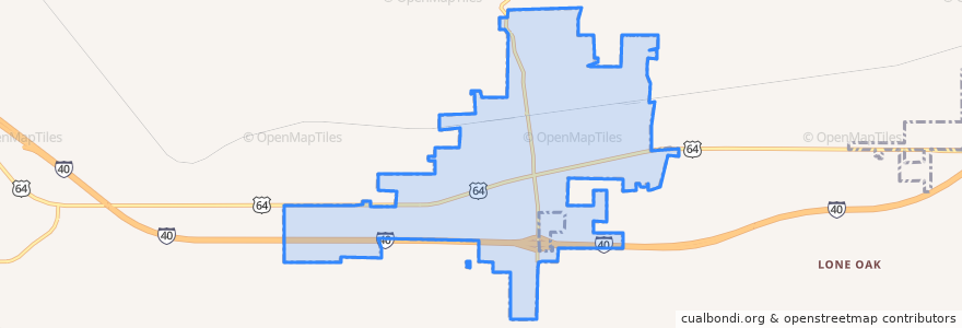 Mapa de ubicacion de Muldrow.