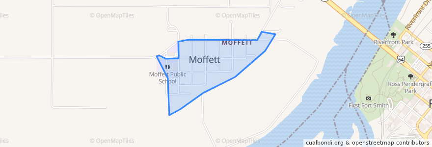 Mapa de ubicacion de Moffett.