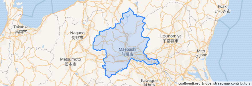 Mapa de ubicacion de 群馬県.