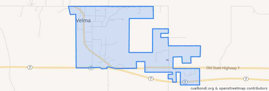 Mapa de ubicacion de Velma.