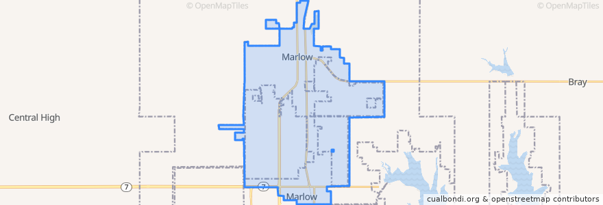 Mapa de ubicacion de Marlow.