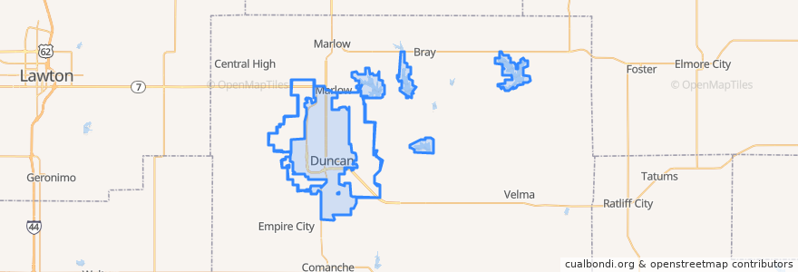 Mapa de ubicacion de Duncan.