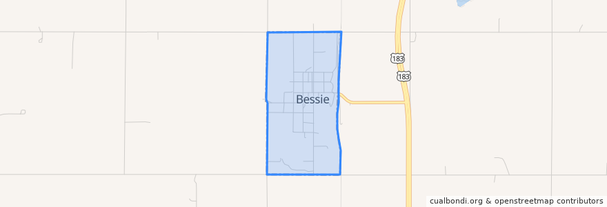 Mapa de ubicacion de Bessie.