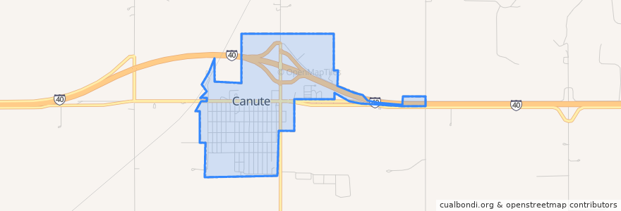 Mapa de ubicacion de Canute.