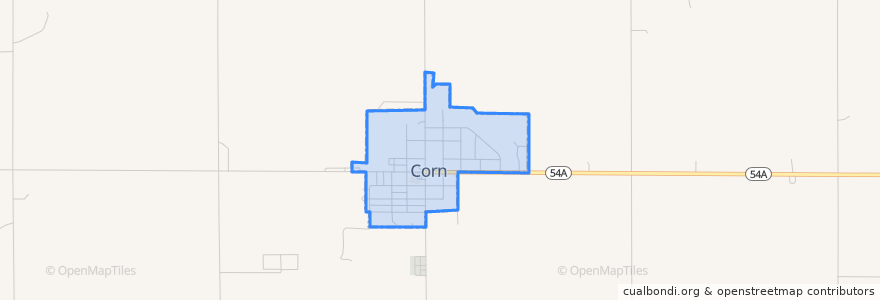 Mapa de ubicacion de Corn.