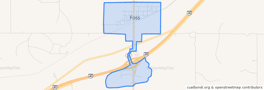 Mapa de ubicacion de Foss.