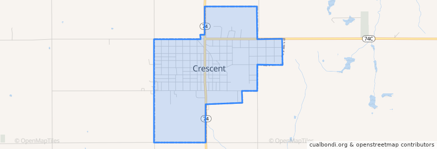 Mapa de ubicacion de Crescent.