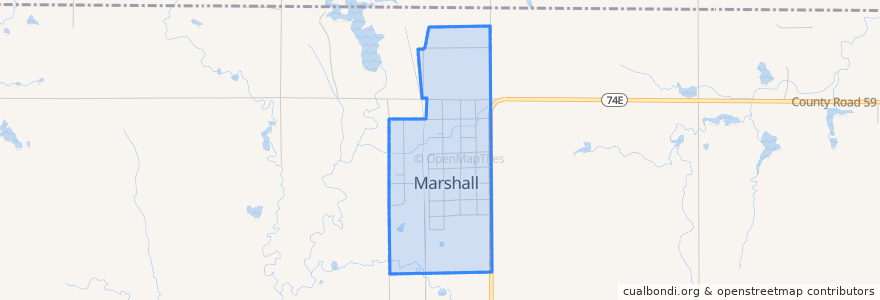 Mapa de ubicacion de Marshall.