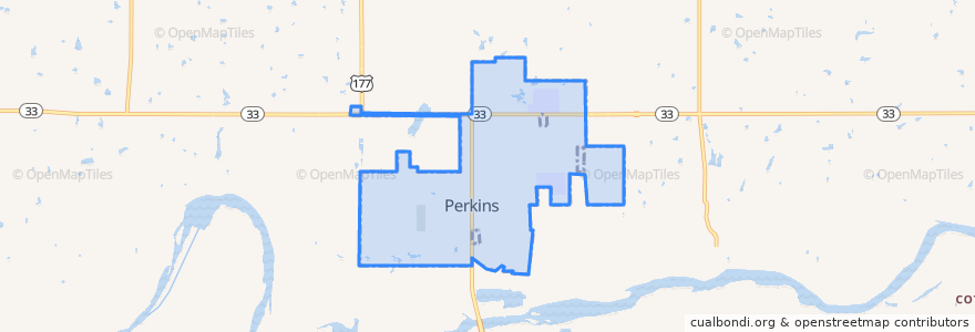 Mapa de ubicacion de Perkins.