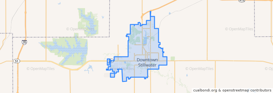 Mapa de ubicacion de Stillwater.