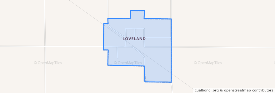 Mapa de ubicacion de Loveland.