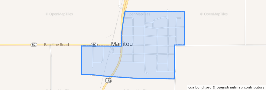 Mapa de ubicacion de Manitou.