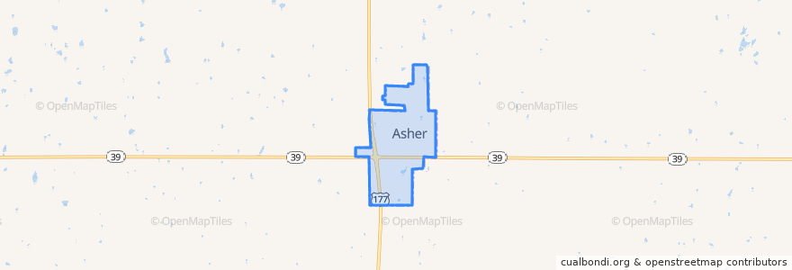 Mapa de ubicacion de Asher.