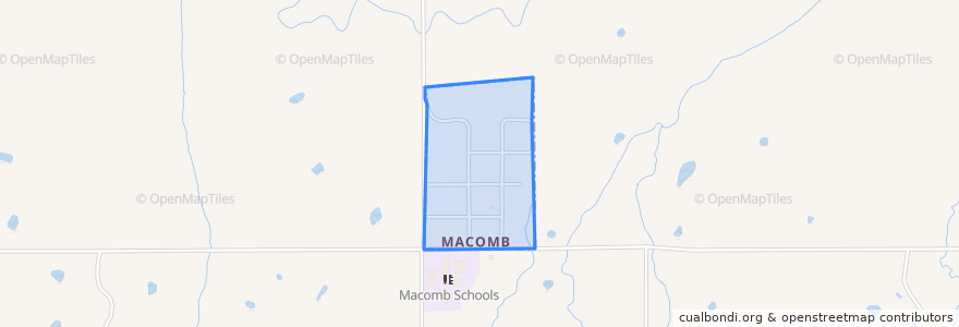 Mapa de ubicacion de Macomb.