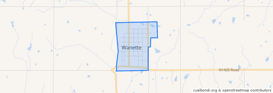 Mapa de ubicacion de Wanette.