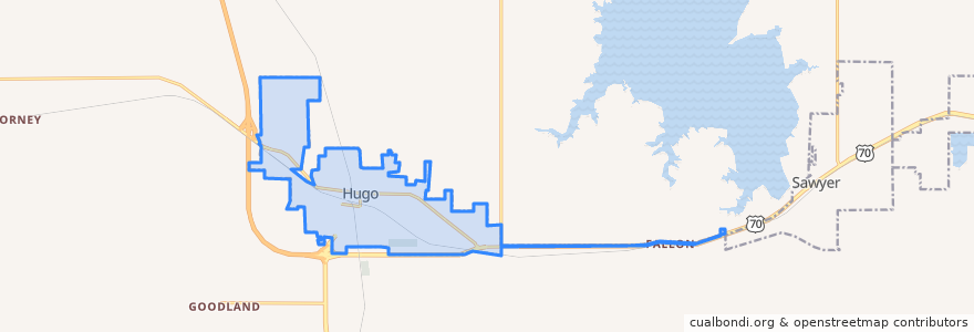 Mapa de ubicacion de Hugo.