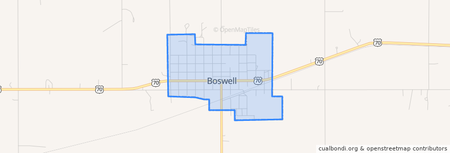 Mapa de ubicacion de Boswell.