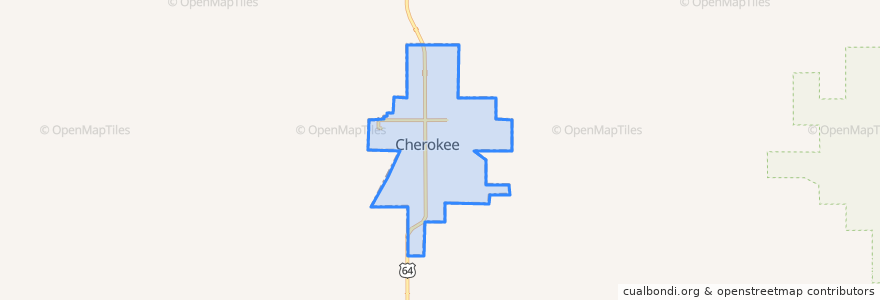 Mapa de ubicacion de Cherokee.