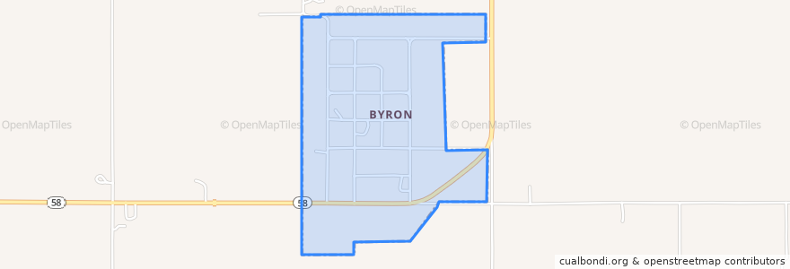 Mapa de ubicacion de Byron.