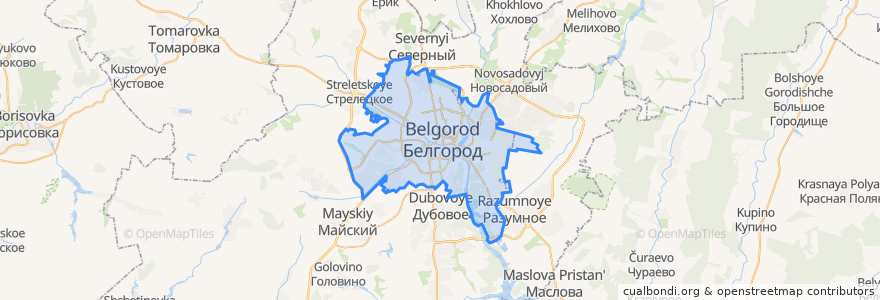 Mapa de ubicacion de городской округ Белгород.