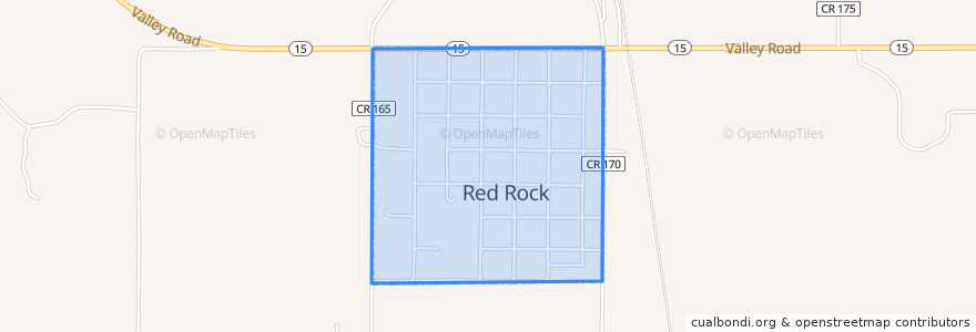Mapa de ubicacion de Red Rock.