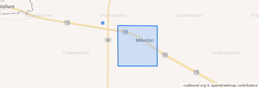 Mapa de ubicacion de Millerton.