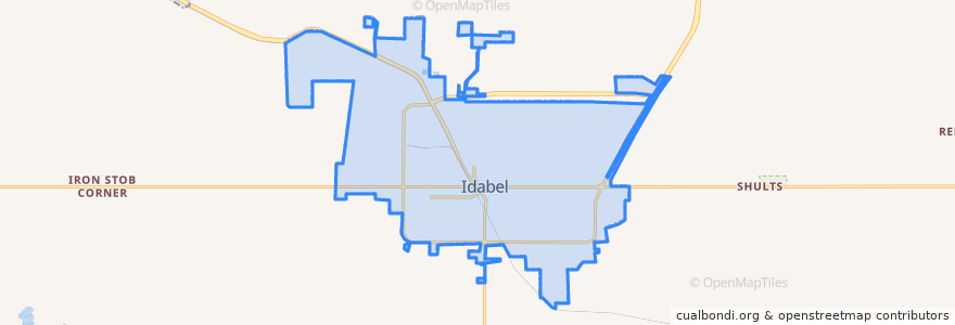 Mapa de ubicacion de Idabel.