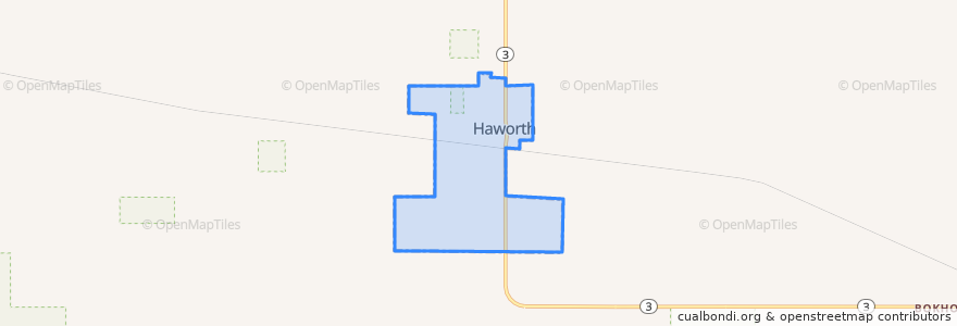 Mapa de ubicacion de Haworth.