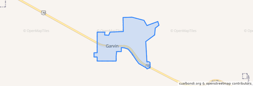 Mapa de ubicacion de Garvin.