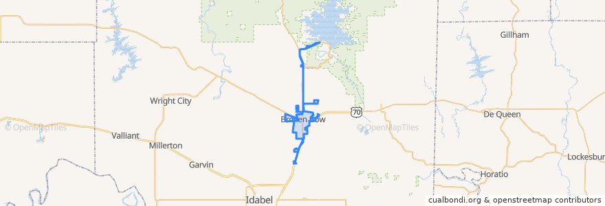 Mapa de ubicacion de Broken Bow.