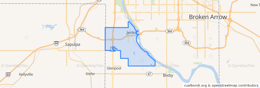 Mapa de ubicacion de Jenks.