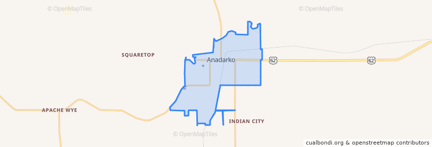 Mapa de ubicacion de Anadarko.