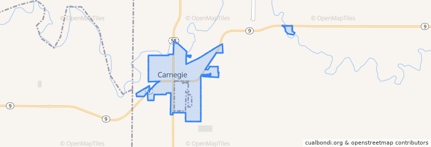 Mapa de ubicacion de Carnegie.