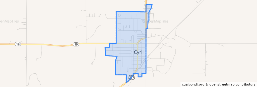 Mapa de ubicacion de Cyril.