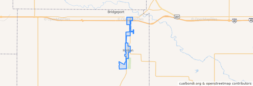 Mapa de ubicacion de Hinton.