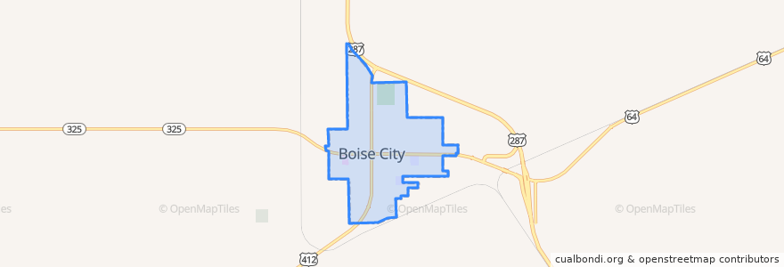 Mapa de ubicacion de Boise City.