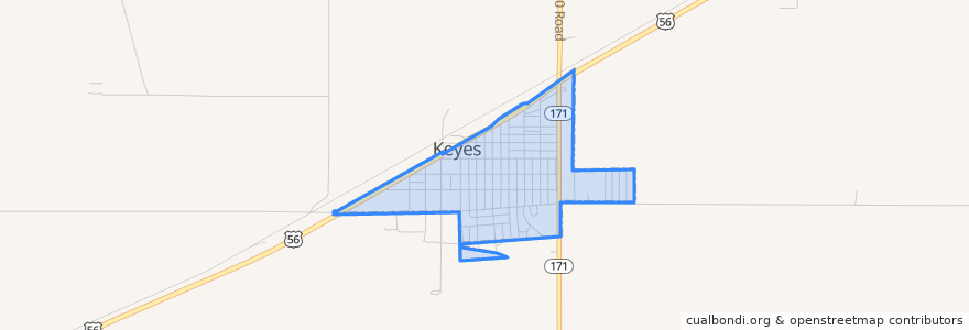 Mapa de ubicacion de Keyes.