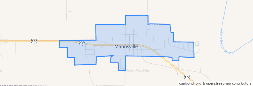 Mapa de ubicacion de Mannsville.