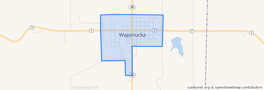 Mapa de ubicacion de Wapanucka.