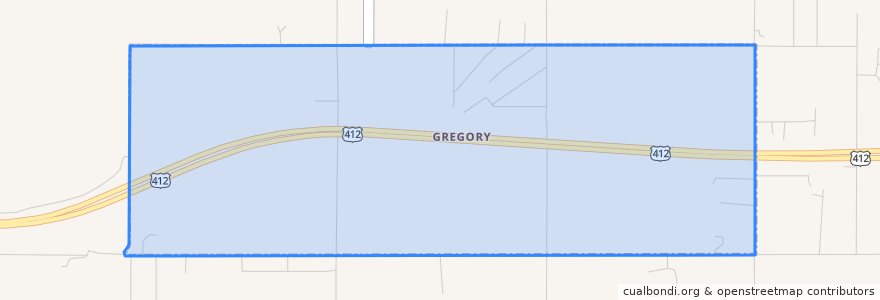 Mapa de ubicacion de Gregory.