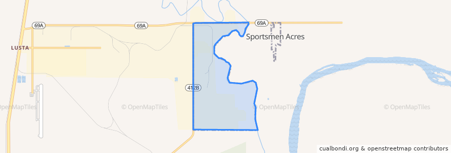 Mapa de ubicacion de Sportsmen Acres Community.