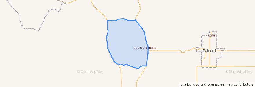 Mapa de ubicacion de Cloud Creek.