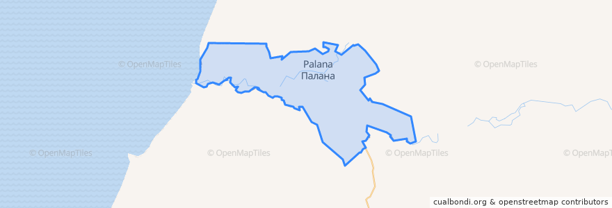 Mapa de ubicacion de городской округ Палана.